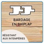 Abri de jardin en bois 6 m² avec plancher et bardeaux noirs
