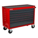 Servante d’atelier vide 7 tiroirs sur roulements charge max 300 kg roues 150 mm