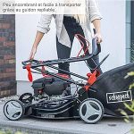Tondeuse à gazon thermique essence 150 cm3 coupe 46 cm bac 55 L mulching éjection latérale