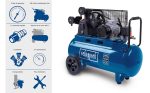 Compresseur d’air 400 V cuve 100 L 10 bar tri-cylindres entraînement par courroie 550 L/min – image 7
