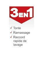 Tondeuse thermique 42 cm panier 45 L hauteur 25 à 75 mm