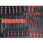 Servante d’atelier 8 tiroirs avec outils charge 35 kg par tiroir roulettes 125 mm compartiment latéral verrouillage central