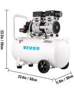 Compresseur d’air sans huile 50 L 750 W 230 V 8 bar 2 manomètres débit 170 L/min 1450 tr/min sur roues