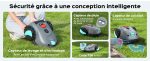 Robot tondeuse sans fil avec navigation visuelle et coupe 16 cm - Noir clair – image 3