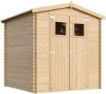 Abri de jardin en bois avec plancher traité 3,53 m² portes doubles et fenêtres - sans paroi latérale avec les plancher – image 4
