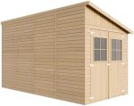 Abri de jardin en bois 8 m² avec fenêtres portes doubles et toiture étanche - sans paroi latérale avec les plancher – image 2