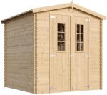Abri de jardin en bois avec plancher traité 3,53 m² portes doubles et fenêtres - sans paroi latérale avec les plancher – image 5