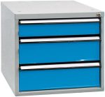 Bloc tiroirs pour établi 4 tiroirs acier 70 x 53 x 65 cm - HxLxP 65x53x70cm - 4x tiroir, Gris Clair/Bleu Clair – image 1