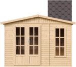 Abri de jardin en bois 6 m² avec plancher et bardeaux noirs - sans bardeaux bitumineux – image 4