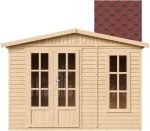 Abri de jardin en bois 6 m² avec plancher et bardeaux noirs - sans bardeaux bitumineux – image 2