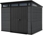 Abri de jardin résine 7,15 m² double porte gris - 7,15m2 – image 2