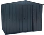 Abri de jardin métal 4,37 m² acier galvanisé portes coulissantes ventilation toit renforcé - 10 x 8 Top, Woodgrain – image 3
