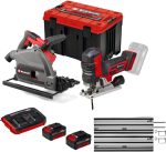 Pack 2 outils sans fil bois avec batteries chargeur et rail – image 5