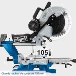 Scie à onglet radiale 2000 W lame 305 mm coupe 330x105 mm double inclinaison table -45/+45 laser – image 7