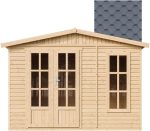 Abri de jardin en bois 6 m² avec plancher et bardeaux noirs - sans bardeaux bitumineux – image 3