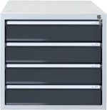 Bloc tiroirs pour établi 4 tiroirs acier 70 x 53 x 65 cm - HxLxP 80x53x70cm - 6x tiroir, Gris Clair/Gris Anthracite – image 4