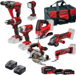 Pack 2 outils sans fil bois avec batteries chargeur et rail – image 1