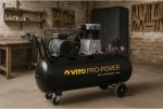 Compresseur d’air 200 L 3000 W 10 bars à courroie sur roues – image 3