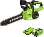 Tronçonneuse à batterie 40 cm 40 V moteur sans balais vitesse chaîne 20 m/s anti-rebond 2 batteries 2Ah chargeur - 40cm, sans batterie – image 8