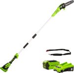 Tronçonneuse à batterie 40 cm 40 V moteur sans balais vitesse chaîne 20 m/s anti-rebond 2 batteries 2Ah chargeur - 40cm, sans batterie – image 7