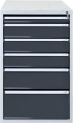 Bloc tiroirs pour établi 4 tiroirs acier 70 x 53 x 65 cm - HxLxP 80x53x70cm - 6x tiroir, Gris Clair/Gris Anthracite – image 1