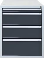 Bloc tiroirs pour établi 4 tiroirs acier 70 x 53 x 65 cm - HxLxP 80x53x70cm - 6x tiroir, Gris Clair/Gris Anthracite – image 2