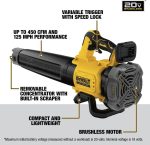Souffleur sans fil 20 V débit 450 CFM niveau sonore 66 dB avec buse concentrateur format portatif – image 4