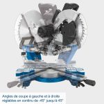 Scie à onglet radiale 2000 W lame 305 mm coupe 330x105 mm double inclinaison table -45/+45 laser – image 6