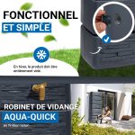 Cuve eau de pluie 500 L murale gris anthracite – image 4