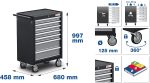 Servante d’atelier 7 tiroirs avec 120 outils charge 200 kg – image 17