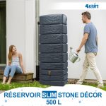 Cuve eau de pluie 500 L murale gris anthracite – image 1