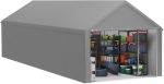 Abri de jardin PE 24 m³ avec parois latérales amovibles - 4x8m, Gris – image 1