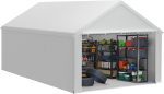 Abri de jardin PE 24 m³ avec parois latérales amovibles - 4x8m, Gris – image 3