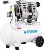 Compresseur d’air sans huile 80 L 2200 W 220 V 8 bar 2 manomètres débit 495 L/min sur roues - 80 L – image 1