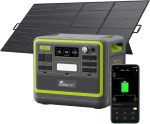 Station électrique portable 2048 Wh 2400 W LiFePO4 avec 13 sorties - F2400 green+SP420 – image 1