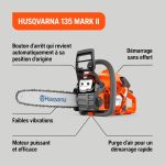 Tronçonneuse thermique HUSQVARNA 135 Mark II guide 35 cm