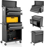 Servante d’atelier 6 tiroirs avec coffre amovible et armoire de rangement