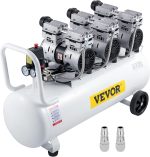 Compresseur d’air sans huile 50 L 750 W 230 V 8 bar 2 manomètres débit 170 L/min 1450 tr/min sur roues - 80 L – image 1