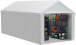 Abri de jardin PE 24 m³ avec parois latérales amovibles - 4x8m, Gris – image 4