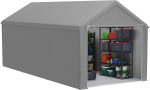 Abri de jardin PE 24 m³ avec parois latérales amovibles - 4x8m, Gris – image 6