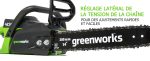 Tronçonneuse à batterie 35 cm 40 V moteur sans balais vitesse chaîne 12 m/s graissage automatique 2 batteries 2Ah chargeur - 40cm, sans batterie – image 5