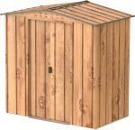Abri de jardin métal 4,37 m² acier galvanisé portes coulissantes ventilation toit renforcé - 10 x 8 Top, Woodgrain – image 5