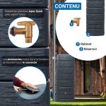 Cuve eau de pluie 500 L murale gris anthracite – image 3