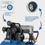 Compresseur d’air 400 V cuve 100 L 10 bar tri-cylindres entraînement par courroie 550 L/min – image 10