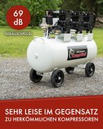Compresseur d’air 100 L 8 bar sans huile 590 l/min 3300 W avec séparateur d’eau et réducteur de pression – image 2