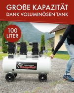 Compresseur d’air 100 L 8 bar sans huile 590 l/min 3300 W avec séparateur d’eau et réducteur de pression – image 3