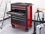 Servante d’atelier 7 tiroirs charge 150 kg 69,6 x 47,2 x 97,6 cm verrouillage central roues avec freins – image 1
