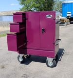 Malle de concours Midi Pourpre 137,5x100x60 cm acier laqué 2 selles 3 tiroirs – image 3