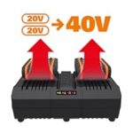 Tronçonneuse sans fil 40 V guide 35 cm vitesse chaîne 8 m/s avec 2 batteries et chargeur - 40cm - 2000W, Tronçonneuses – image 3