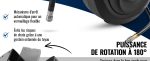 Enrouleur de tuyau d’air comprimé 30 m + 2 m 3/8 9,5×15 mm raccord 1/4 BSPT pression max 17 bar montage mural
